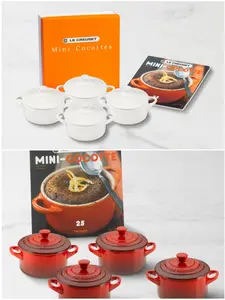 Le Creuset Stoneware Mini Cocottes with Cookbook, Set of 5
