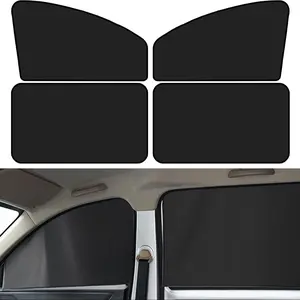 2/4 Pcs Car Side Window Sun Shades, Shades with Magnets, Strong-Light Blocking & UV Protection Privacy Covers Auto Accessories, Heat Insulation and Sunscreen Window Curtain, Suitable for Most Models, UV Protective Sunshade, Magnetic Car Shade