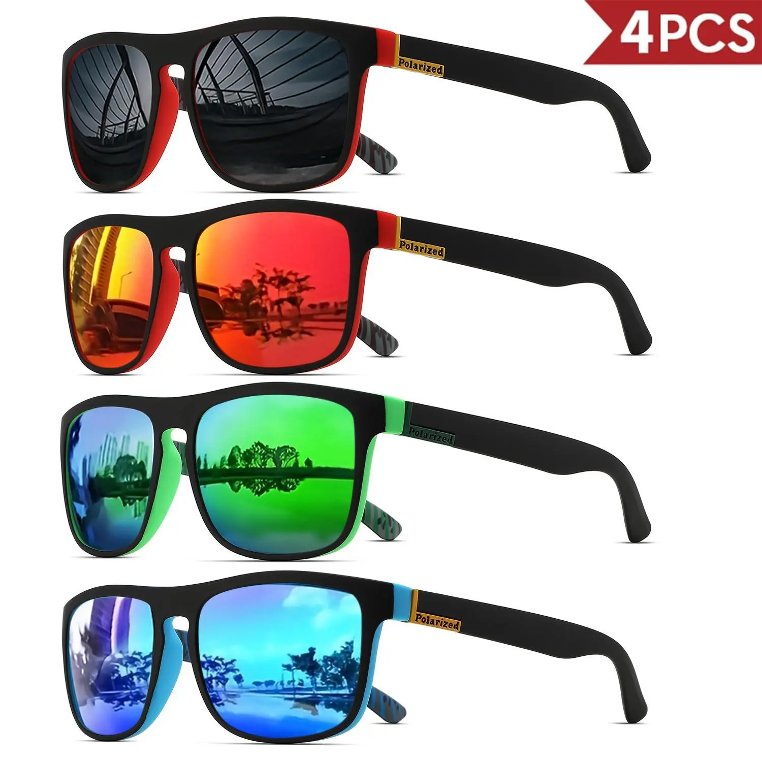 Polarized UV400 Protection Sunglasses Square Frame Lightweight Se9d2d8a005db4655bc1800f1b2251  main image 2