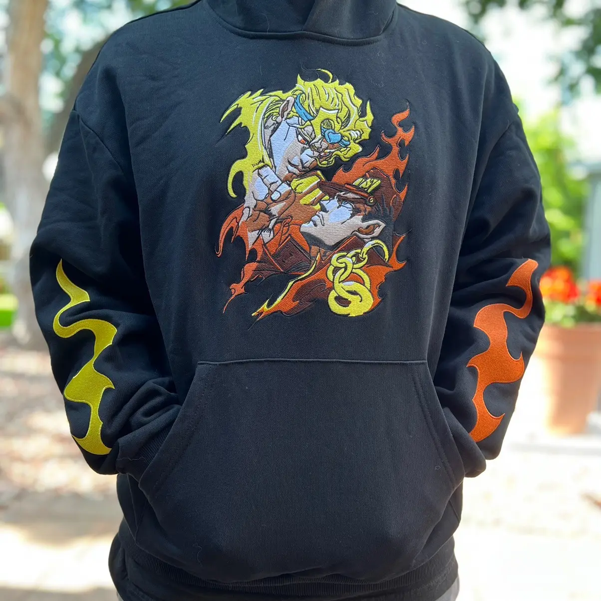 JOJO VS DIO EMBROIDERED HOODIE [BROKEN BOND]