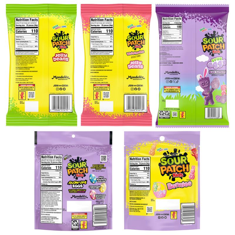 SOUR PATCH KIDS Easter Candy Variety Pack | Assorted Bunnies, Eggs, & Jelly Beans