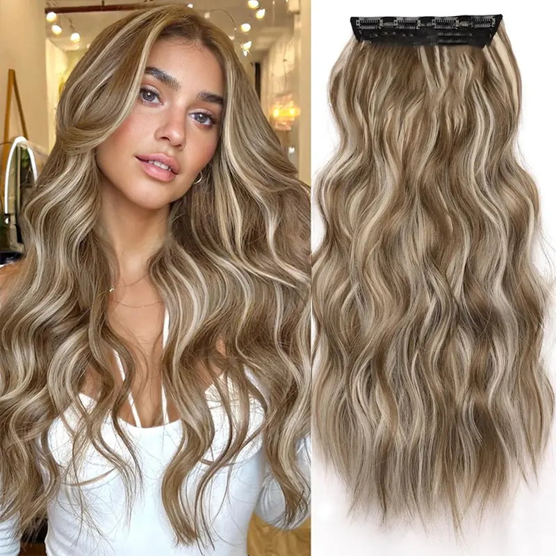 Brown mix Ash Blonde(1 Sheet, 4 Clips)