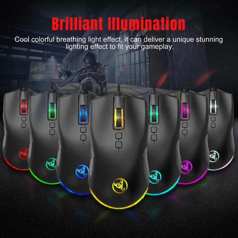 Keyboard and Mouse Combo Set, 61-Key Slim Membrane RGB Backlit Keyboard with Dual-Color Injection Keycaps and Optical Mouse, USB Plug-and-Play