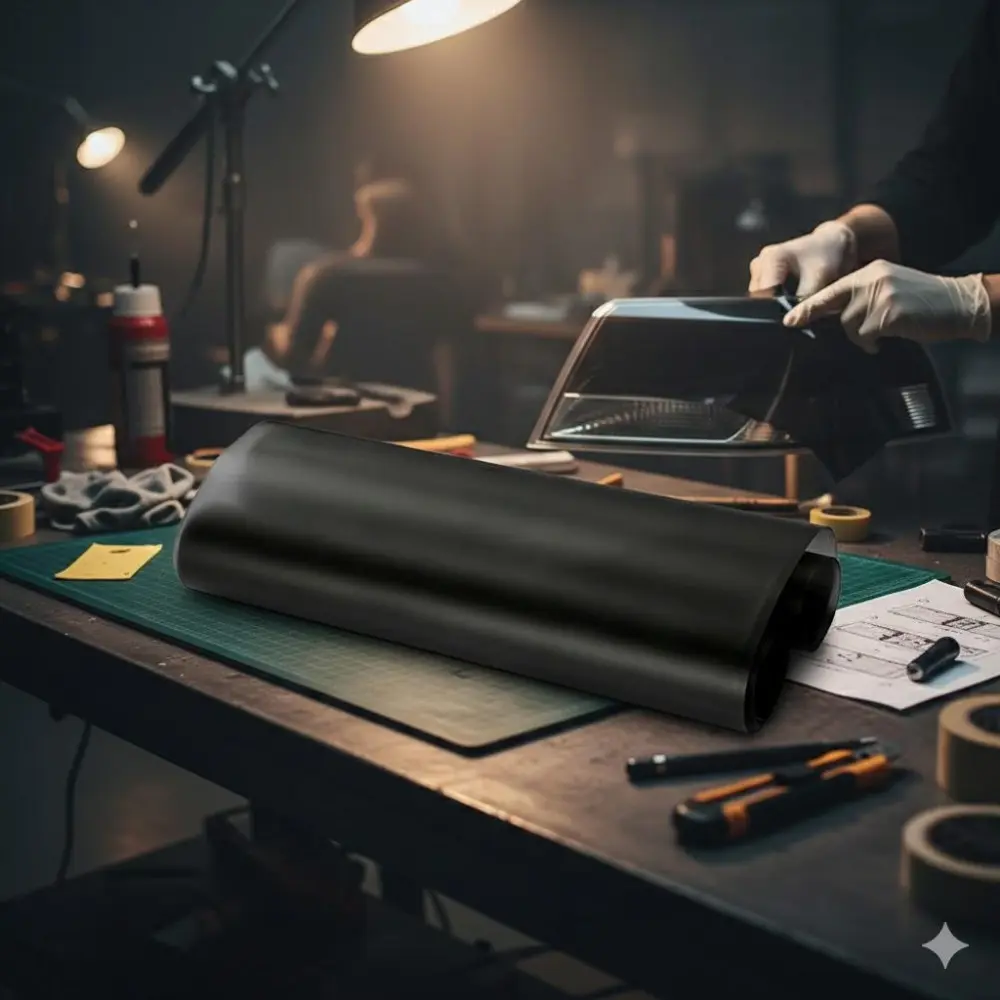 Matte Black Headlight Tint Film: Waterproof, Heat-Resistant, UV-Protected, Easy Install Vinyl Wrap for Car, SUV, Truck - Scratch-Resistant, Self-Adhesive Removable Cover for Headlights & Taillights