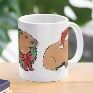 Christmas Capybara Coffee Mug Coffee & Tea Mug – White Ceramic Office Cup, Perfect Gift Mug or Daily Use