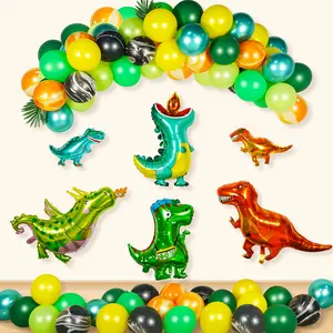Dinosaur Birthday Party Decorations, 70Pcs Dino Theme Foil Balloons for Boys Kids