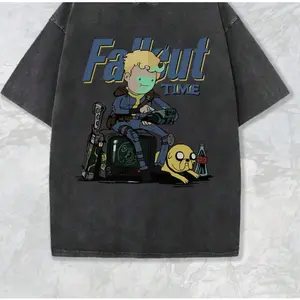 Men's Cotton T-Shirt |   Heavy Cotton |   Round Neck, Short Sleeve |   Ripple Junction X Fallout Time Graphic Print |   Casual Wear For Spring/Autumn |   Machine Washable |   Regular Fit |   Breathable & Comfortable