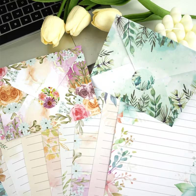 160 Pcs Letter and Envelope Set, DIY Handmade Double-sided Writing Paper Gift Invitation Letter, Suitable for Weddings, Birthdays, Holidays, and Gift DIY