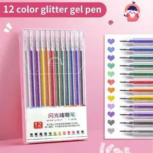 Color-Changing Glitter Pens Set, Sand Star Jelly Pen Aurora Sparkle Fluorescent Markers, 36 Colors Journal Drawing Supplies