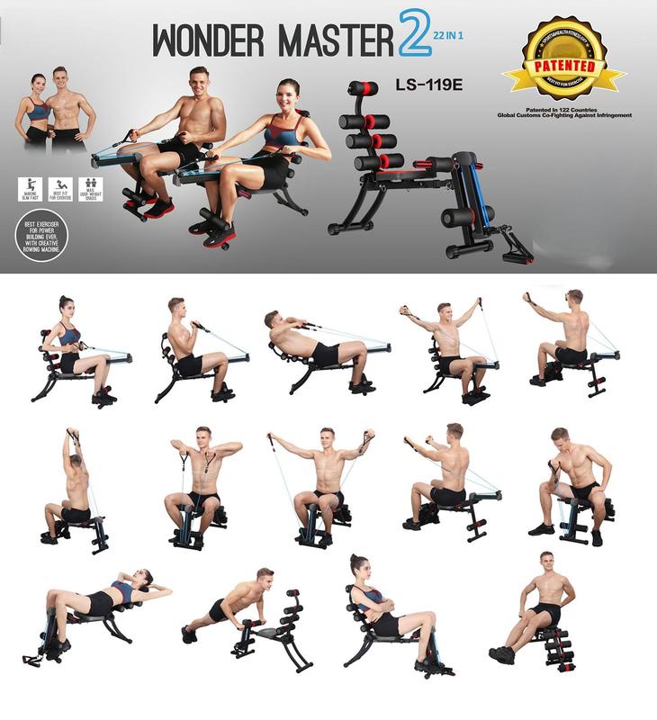 Magic BB 22 In 1 Ab Workout Equipment - Adjustable Ab Machine for Stomach Workout, Sit Up Exercise Equipment for Home Workouts, Abdominal Trainer & Ab Lounge Exercise Chair