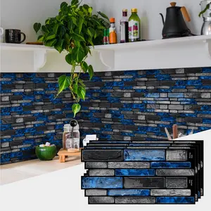 Flat Decorative Stickers, Wall Art Stickers, Colorful Brick Wall Decals, Realistic Stone Style, Perfect for Kitchen Living Room Renovation, Self-Adhesive No Residue