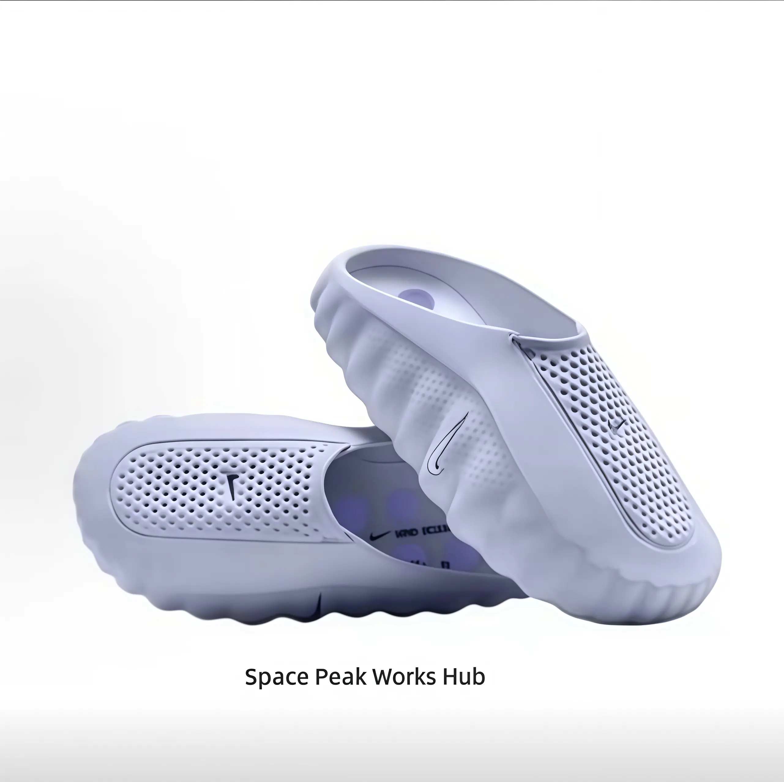Light purple Breathable Perforated Clog Slides, Cushioning Capsule Massage Sole with Streamlined Sculpted Silhouette Design