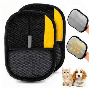Electrostatic Pet Hair Remover Gloves - Reusable Dog & Cat Grooming Mitts for Couch, Carpet, Car Seat