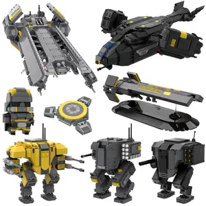 Classic Game Series Submarine Shuttle Destroyer Building Blocks MOC Patriot Exosuit Mech Model DIY Kids Toys Boy's Birthday Gift
