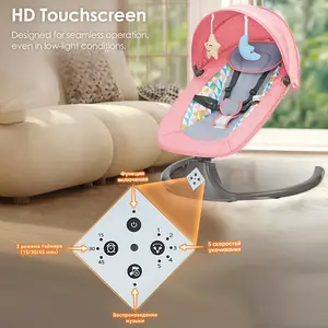 Electric Baby Soft Lounge Swing with Premium Seat, 5 Sway Speeds, Remote Control, Bluetooth & Music, for Indoor/Outdoor Use, Baby Bouncer with Rocking Motion