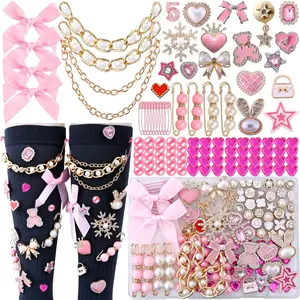 Junk Socks Charms Kit, 133PCS Shoe Charms for Sneakers, Sock Jewelry Charms Brooches and Pins for Women to Decorate Junk Socks, Hats
