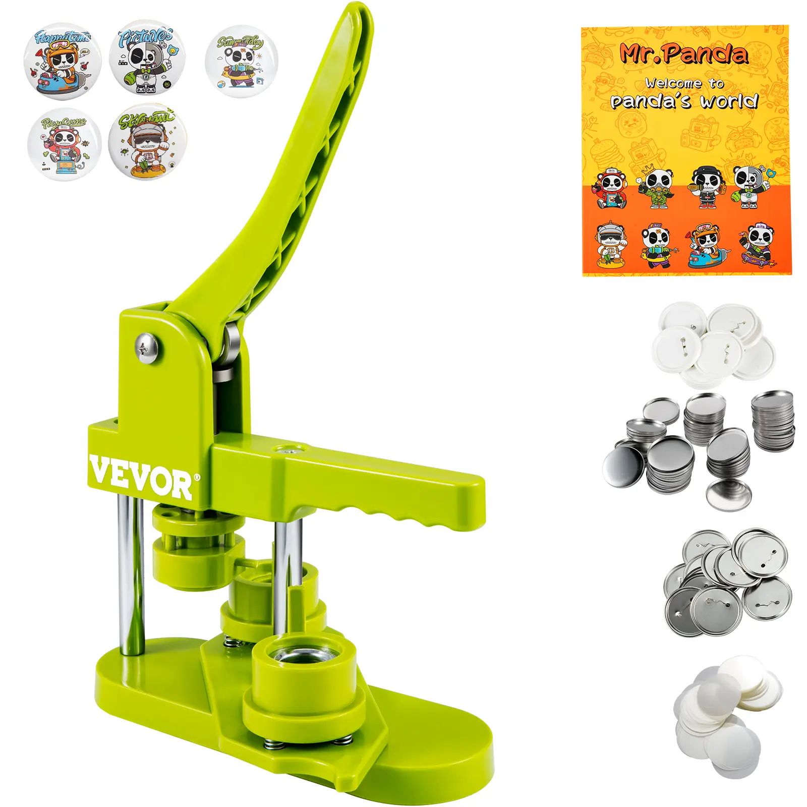 VEVOR Button Maker Machine, Installation-Free Badge Punch Press Kit ...