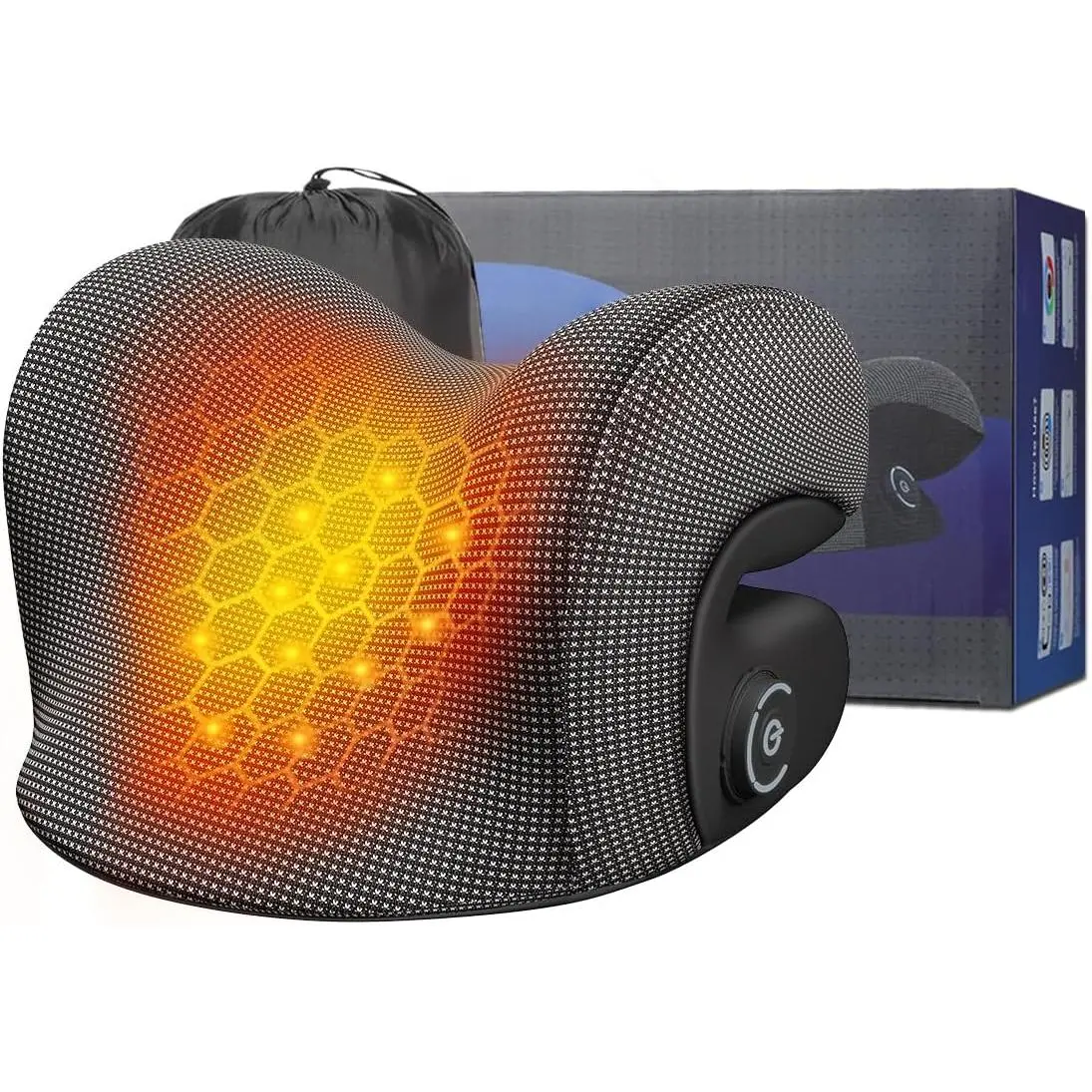 Wireless Heated Neck Stretcher for Pain Relief, Portable Cordless Neck Shoulder Cervical Traction Device with Graphene Heating Pad No Smell Magnetic Therapy Case Relaxer for TMJ Migraine Spine Alignme