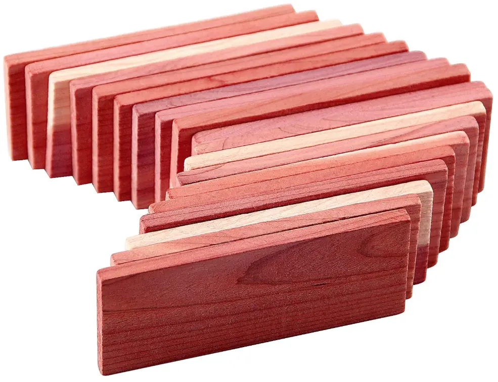 Cedar Space Cedar Blocks for Closet Storage,100% Aromatic Red Ceder Blocks Cedar Planks Chips 16pcs for Closet Drawers 100% Natural Wood Chips