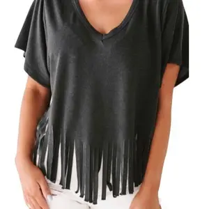 Black Fringe Tee