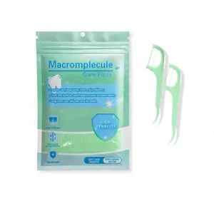 300 Count Mint Flavor Dental Floss Bags, High-Tension Round Thread, Ultra-Fine Disposable Floss Sticks, Portable Design for Travel