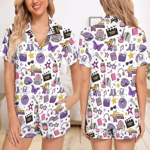Hannah 20th Anniversary Short Pajamas Set, Hannah Pajamas Set, Hannah Pjs Set, Fan Gift Pajama Satin Set