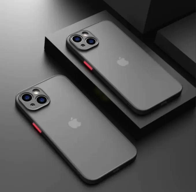 Ultra-thin mobile phone case protective cover for iPhone 13 Pro, black, drop-proof and durable, waterproof, shockproof, skin-friendly and silky feel, fine holes to protect the eye and camera, TPU mobile phone case