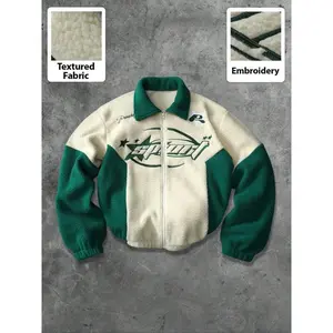 Street style racing culture speed letter printed wool jacket, autumn and winter patch jacket, fashionable, racing gift