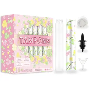 14 Pack Tampon Flasks (21oz Total) Hidden Flasks for Liquor, Hidden Alcohol Container for Cruises,Nightclubs and Sports Events, Leakproof, Discreet & Easy Fill with Funnel