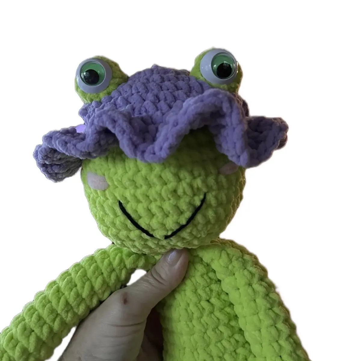 Crochet Pattern LolliFrog, Happy Frog, Green Color, Simple Design, Easy-to-Use, Perfect for Beginners, Ideal for Crafting