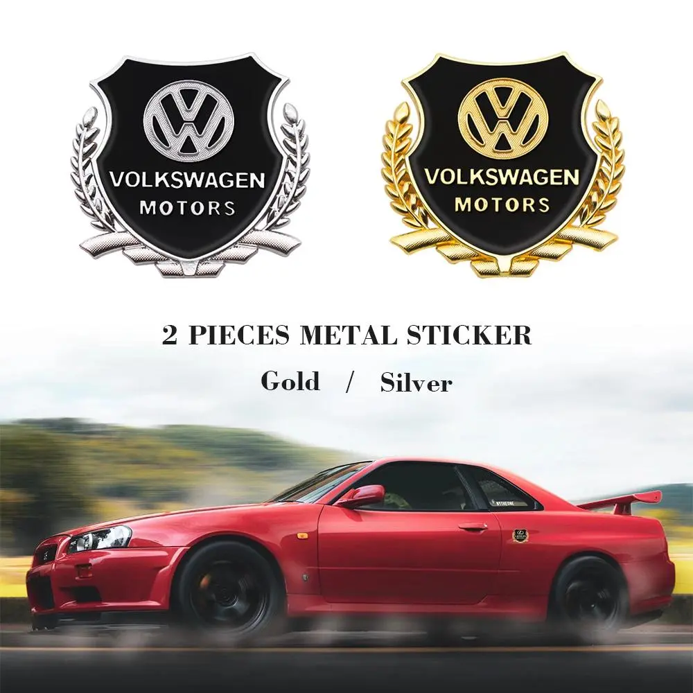 Car 3D Metal Badge Sticker, Side Mark Window Decoration Decal for Volkswagen Jetta Golf Beetle CC Eos Gti R32 Mk4, Mtm Accessories
