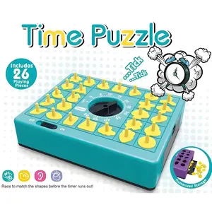 Time Game Pop-Up Board Puzzle, Shape-Matching Jigsaw, Early Educational Toy for Boys & Girls, Enhances Shape Recognition, Board Game Block Set
