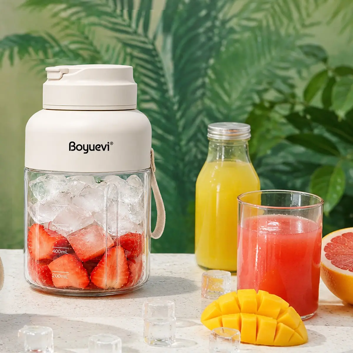 BOYUEVI Portable Blender, 1350ml Large Capacity or 950ml + 550ml Combo, USB Rechargeable Personal Blender, Ice-Crushing, BPA-Free Smoothie Maker for Home, Gym, Office & Travel