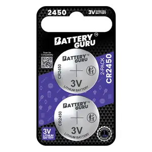 BatteryGuru Car Key Batteries CR2450 3V (Pack of 2)