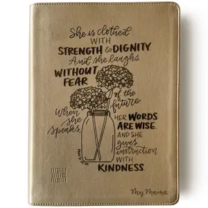 Personalized NLT Every Woman's Bible - Gold - She is Clothed With Strength and Dignity - Hand Lettered and Engraved