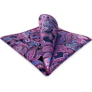 Paisley Blue  Silk Pocket Square Mens Hankies Hanky