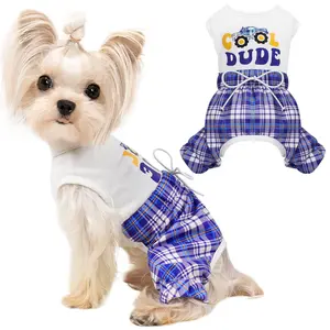 Dog Pajamas - Cute Dog Clothes - Soft & Stretchy Dog Onesie - Spring Summer Pet Clothes - Dog Pjs - Dog Outfit - Dog Shirts Apparel