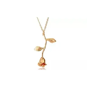 Gold Plated Beauty Rose Necklace