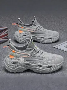 Men's Coconut Shoes Summer Breathable Flyknit Mesh Sneakers Fashion Casual Sports Soft Sole Dad Shoes