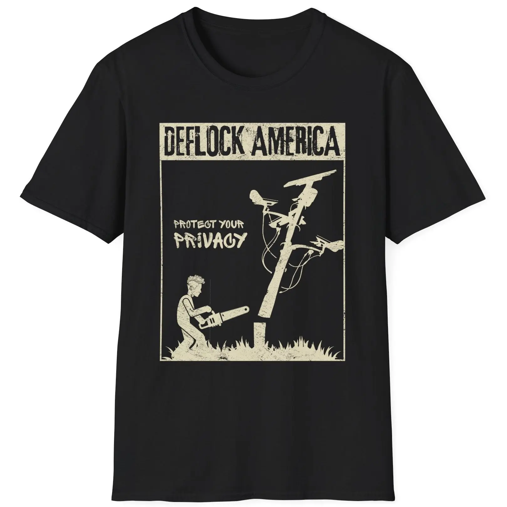 DEFLOCK AMERICA T-Shirt | Anti-ALPR Privacy Shirt | OMFnG