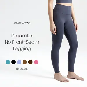 Colorfulkoala Dreamlux No Front Seam Leggings for Women Seamless High Waisted Buttery Soft Yoga Pants with Inner Pocket Tummy Control Sporty Stylish Activewear