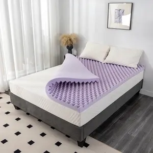 Outdoorfun Egg Crate Memory Foam Mattress Topper with Soothing Lavender Infusion, Soft Mattress Pad, Twin Full Queen King Bedroom Cooling Breathability Personalized Aesthetic Comfort