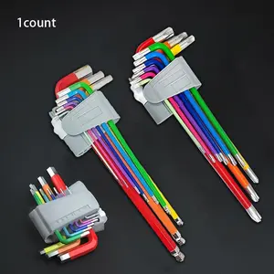 Colorful Long Allen Wrenches Set, Multifunctional Hex Key Allen Wrench Set, Durable Anti-corrosion Wrench Set for Home Decor, Mechanical, Equipment, Car Repair, Construction Tools