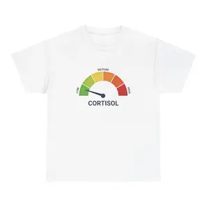 High Cortisol Low Cortisol Funny Casual Heavyweight 100% Cotton Short Sleeve Tee Crewneck Tshirt