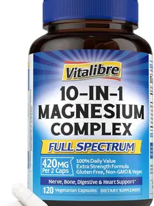 10 in 1 Magnesium Complex, 420mg Elemental Magnesium | Ultra Strength, Max Absorption