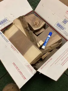 Rustic Walnut Wood Craft Scraps 8lb DIY Project Pieces Kiln Dried Natural Grain Patterns Versatile for Woodworking Jewelry Making