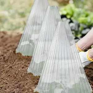 Transparent Plastic Plant Protection Cover, Reusable Cone Shape, Rainproof Dustproof Insulation Frost Proof Moisture Locking, Garden Plants Guard