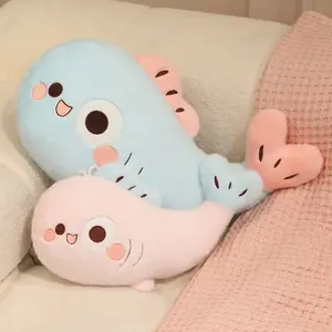 Cartoon Fish Pillow Cushion, Comfortable Backrest for Sofa Bed Living Room Home Decor, Cute Fish Shape Creative Pillow, Size 40cm/60cm