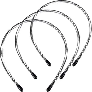 3 Pack Unisex Hair Band Metal Headband Black  Band Spring Wavy Nonslip Men Women  Fashion Headwear (Small Spring)