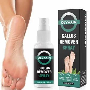 Olvaxin Callus Remover Spray, Foot Exfoliating Spray for Dry & Cracked Heels, Helps Remove Dead Skin, Leaves Feet Smooth & Soft, Cruelty-Free, 1.69 fl oz (50 ml)